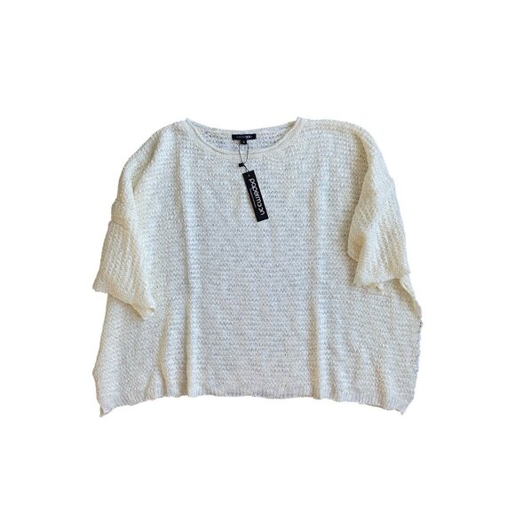 Papermoon Side Slit Open Knit Dolman Sleeve Top NEW WITH TAGS - Picture 1 of 4
